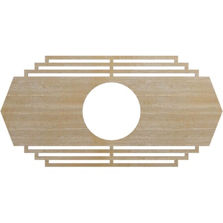 Chrysler Wood Fretwork Pierced Ceiling Medallion, Birch, 32"W x 16"H x 8 3/8"ID x 1/4"T